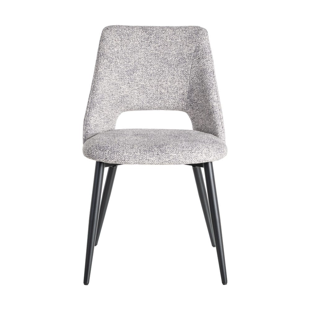 Silla Jaspeado Gris-Blanco Tejido-Metal 50 X 57 X 81 Cm Silla Jaspeado Gris-Blanco Tejido-Metal 50 X 57 X 81 Cm