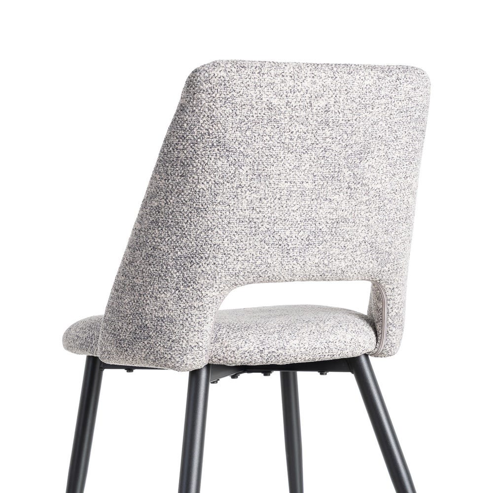 Silla Jaspeado Gris-Blanco Tejido-Metal 50 X 57 X 81 Cm Silla Jaspeado Gris-Blanco Tejido-Metal 50 X 57 X 81 Cm