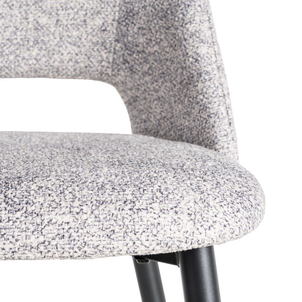 Silla Jaspeado Gris-Blanco Tejido-Metal 50 X 57 X 81 Cm Silla Jaspeado Gris-Blanco Tejido-Metal 50 X 57 X 81 Cm