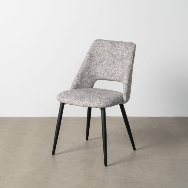 Silla Jaspeado Gris-Blanco Tejido-Metal 50 X 57 X 81 Cm