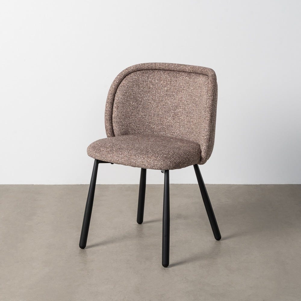 Silla Jaspeado Taupe Tejido-Metal 56 X 56 X 78 Cm Silla Jaspeado Taupe Tejido-Metal 56 X 56 X 78 Cm