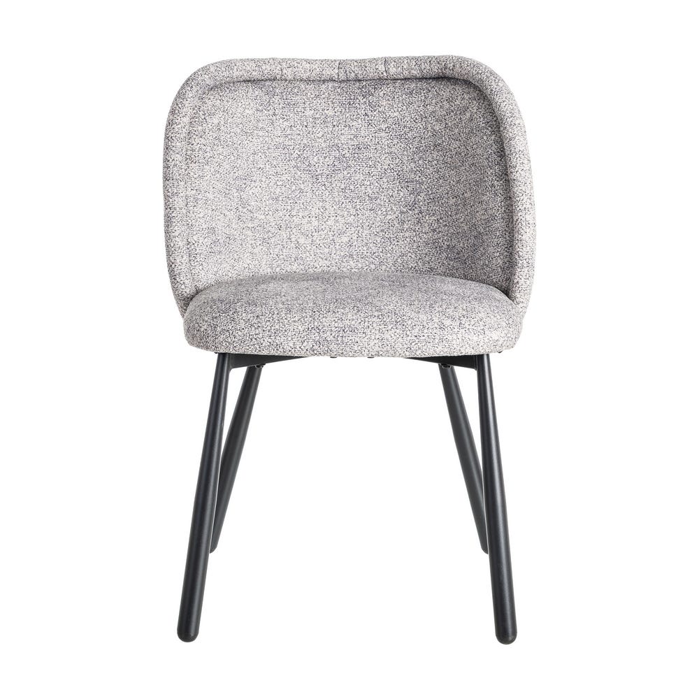 Silla Jaspeado Gris-Blanco Tejido-Metal 56 X 56 X 78 Cm Silla Jaspeado Gris-Blanco Tejido-Metal 56 X 56 X 78 Cm