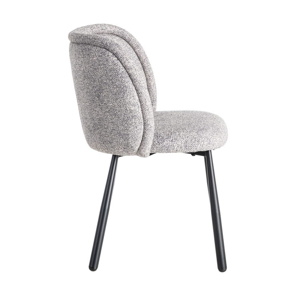 Silla Jaspeado Gris-Blanco Tejido-Metal 56 X 56 X 78 Cm Silla Jaspeado Gris-Blanco Tejido-Metal 56 X 56 X 78 Cm