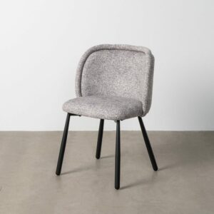 Silla Jaspeado Gris-Blanco Tejido-Metal 56 X 56 X 78 Cm