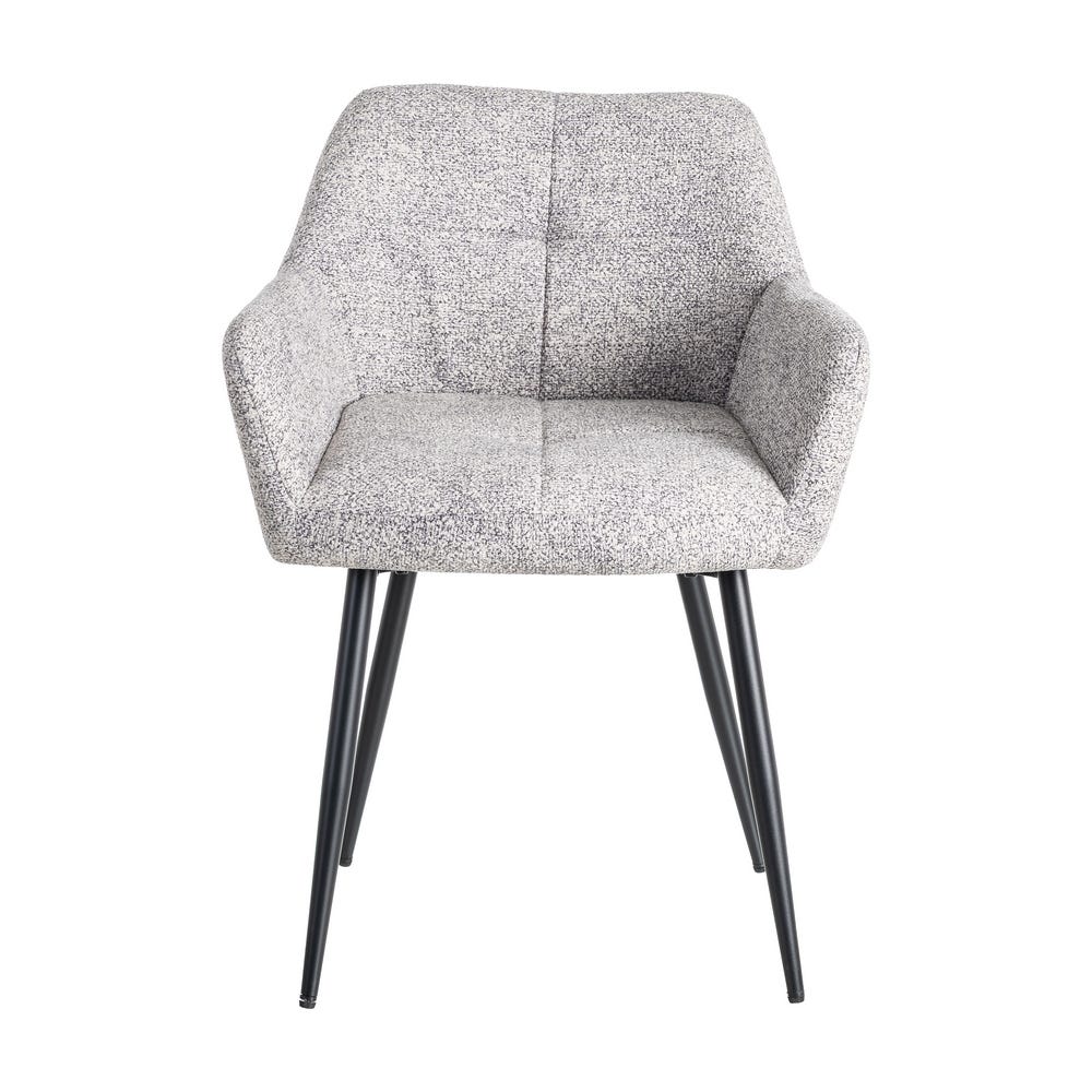 Silla Jaspeado Gris-Blanco Tejido-Metal 59 X 54 X 81 Cm Silla Jaspeado Gris-Blanco Tejido-Metal 59 X 54 X 81 Cm