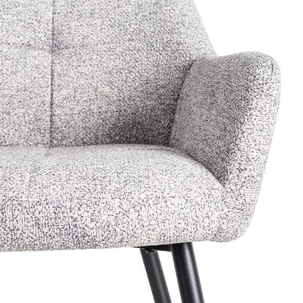 Silla Jaspeado Gris-Blanco Tejido-Metal 59 X 54 X 81 Cm Silla Jaspeado Gris-Blanco Tejido-Metal 59 X 54 X 81 Cm