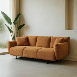 Sofá Ocre Tejido Salón 230 X 100 X 79 Cm Sofá Ocre Tejido Salón 230 X 100 X 79 Cm