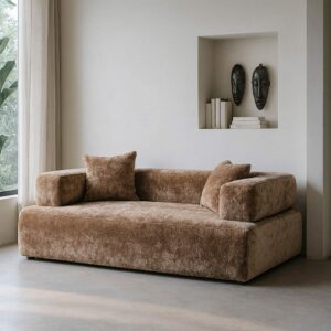 Sofá Beige Tejido Salón 200 X 100 X 64 Cm Sofá Beige Tejido Salón 200 X 100 X 64 Cm