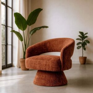 Sillón Giratorio Teja Tejido-Madera 71 X 68 X 72 Cm Sillón Giratorio Teja Tejido-Madera 71 X 68 X 72 Cm