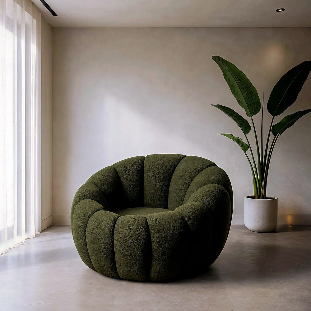Sillón Verde Tejido-Madera 92 X 89 X 61 Cm Sillón Verde Tejido-Madera 92 X 89 X 61 Cm