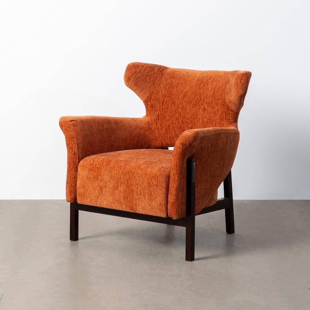 Sillón Melocotón Tejido-Madera Salón 73 X 72 X 77 Cm Sillón Melocotón Tejido-Madera Salón 73 X 72 X 77 Cm