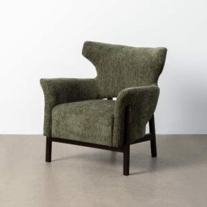 Sillón Verde Tejido-Madera Salón 73 X 72 X 77 Cm Sillón Verde Tejido-Madera Salón 73 X 72 X 77 Cm