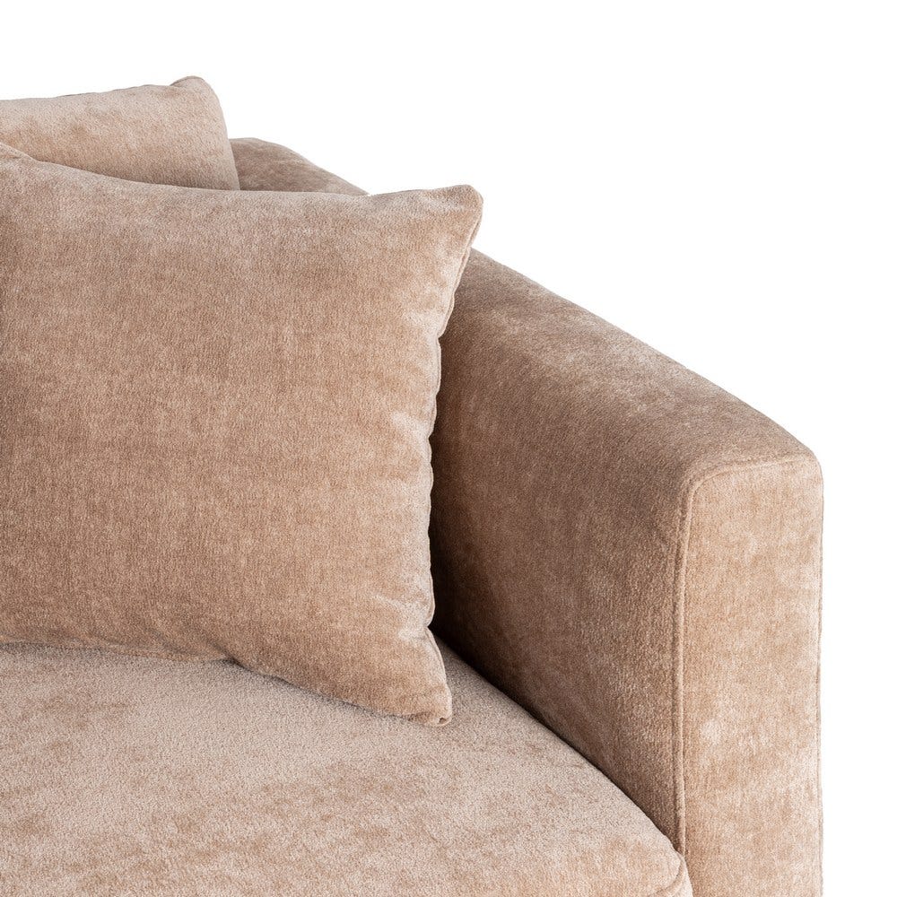 Sofá 2 Plazas Taupe Tejido-Madera 165 X 96 X 86 Cm Sofá 2 Plazas Taupe Tejido-Madera 165 X 96 X 86 Cm