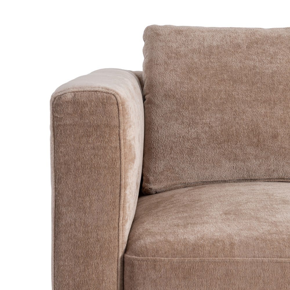 Sofá 2 Plazas Taupe Tejido-Madera 165 X 96 X 86 Cm Sofá 2 Plazas Taupe Tejido-Madera 165 X 96 X 86 Cm