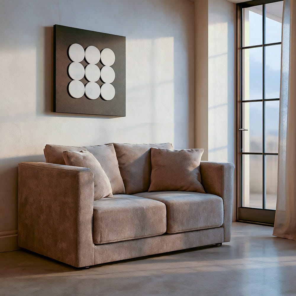 Sofá 2 Plazas Taupe Tejido-Madera 165 X 96 X 86 Cm Sofá 2 Plazas Taupe Tejido-Madera 165 X 96 X 86 Cm