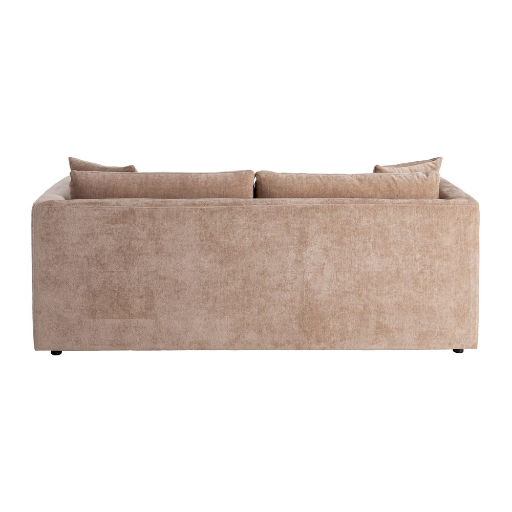 Sofá 3 Plazas Taupe Tejido-Madera 210 X 96 X 86 Cm Sofá 3 Plazas Taupe Tejido-Madera 210 X 96 X 86 Cm