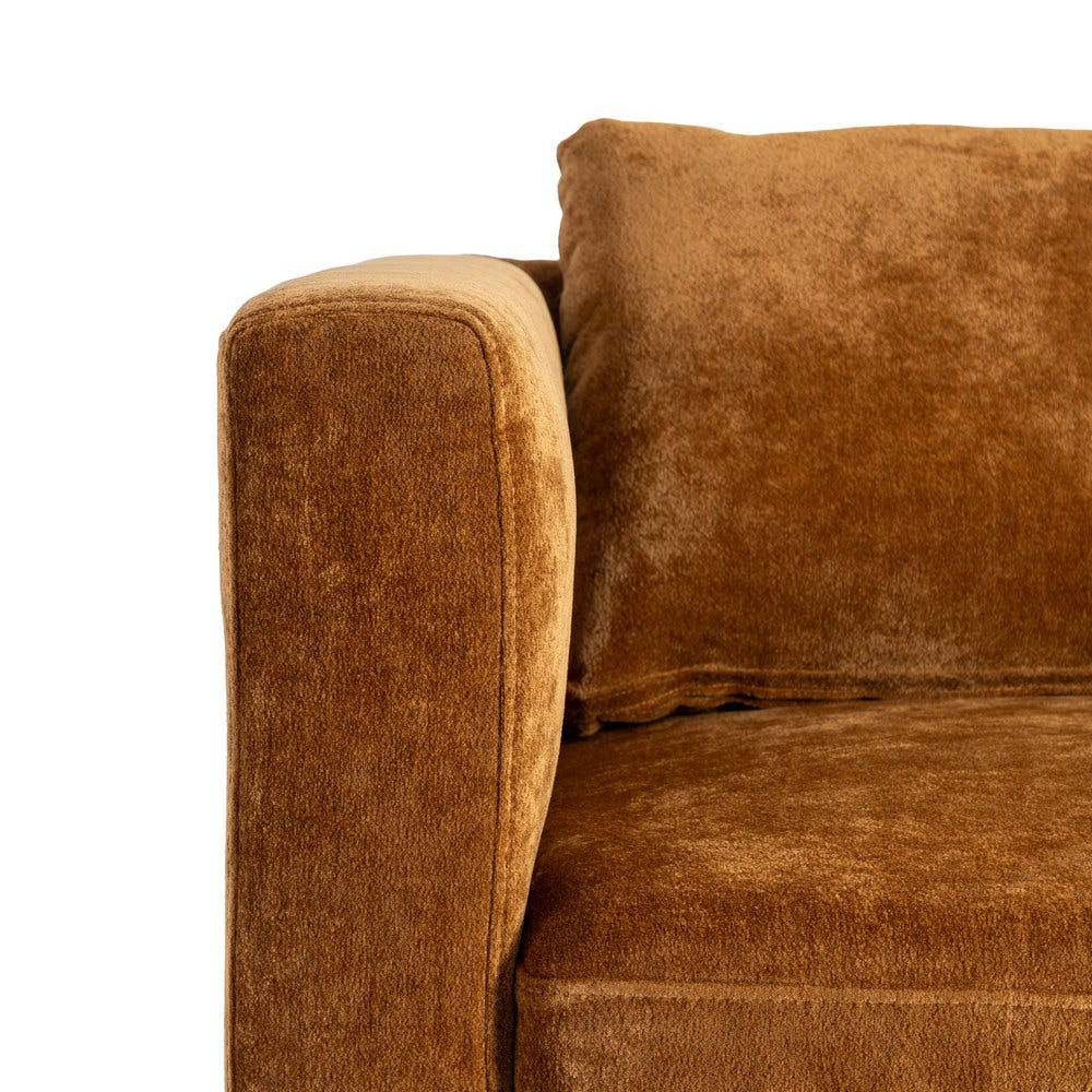 Sofá 2 Plazas Ocre Tejido-Madera 165 X 96 X 86 Cm Sofá 2 Plazas Ocre Tejido-Madera 165 X 96 X 86 Cm