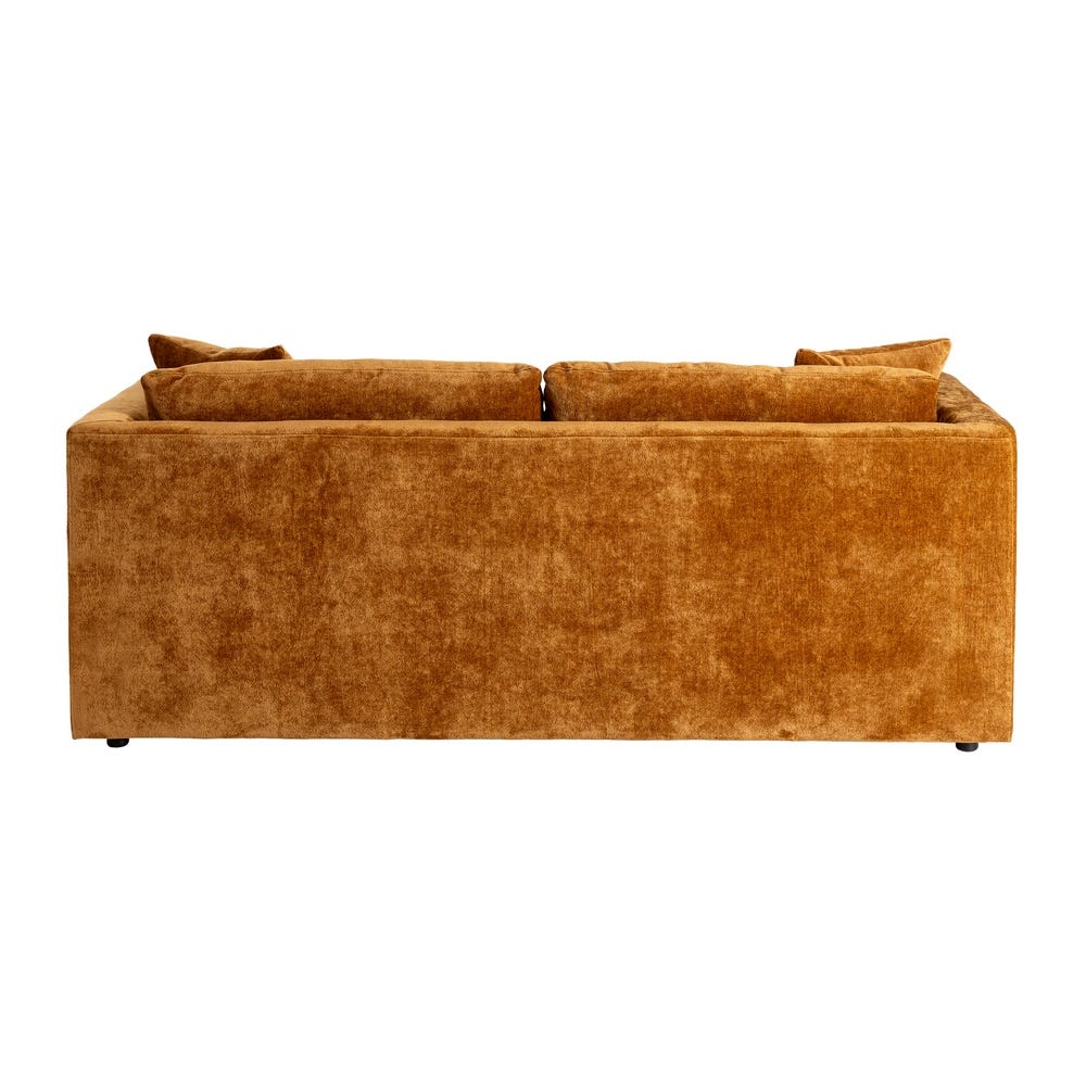 Sofá 3 Plazas Ocre Tejido-Madera 210 X 96 X 86 Cm Sofá 3 Plazas Ocre Tejido-Madera 210 X 96 X 86 Cm