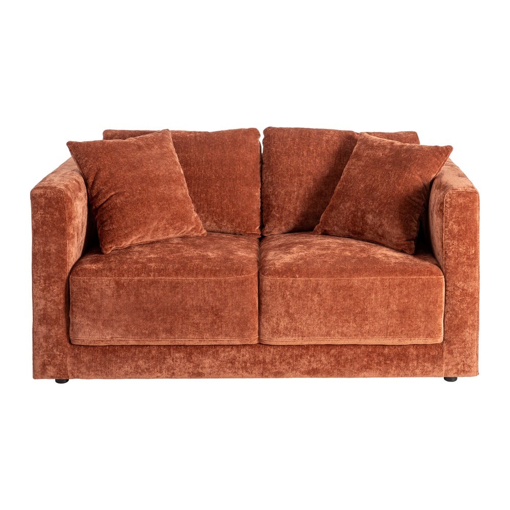 Sofá 2 Plazas Teja Tejido-Madera 165 X 96 X 86 Cm Sofá 2 Plazas Teja Tejido-Madera 165 X 96 X 86 Cm