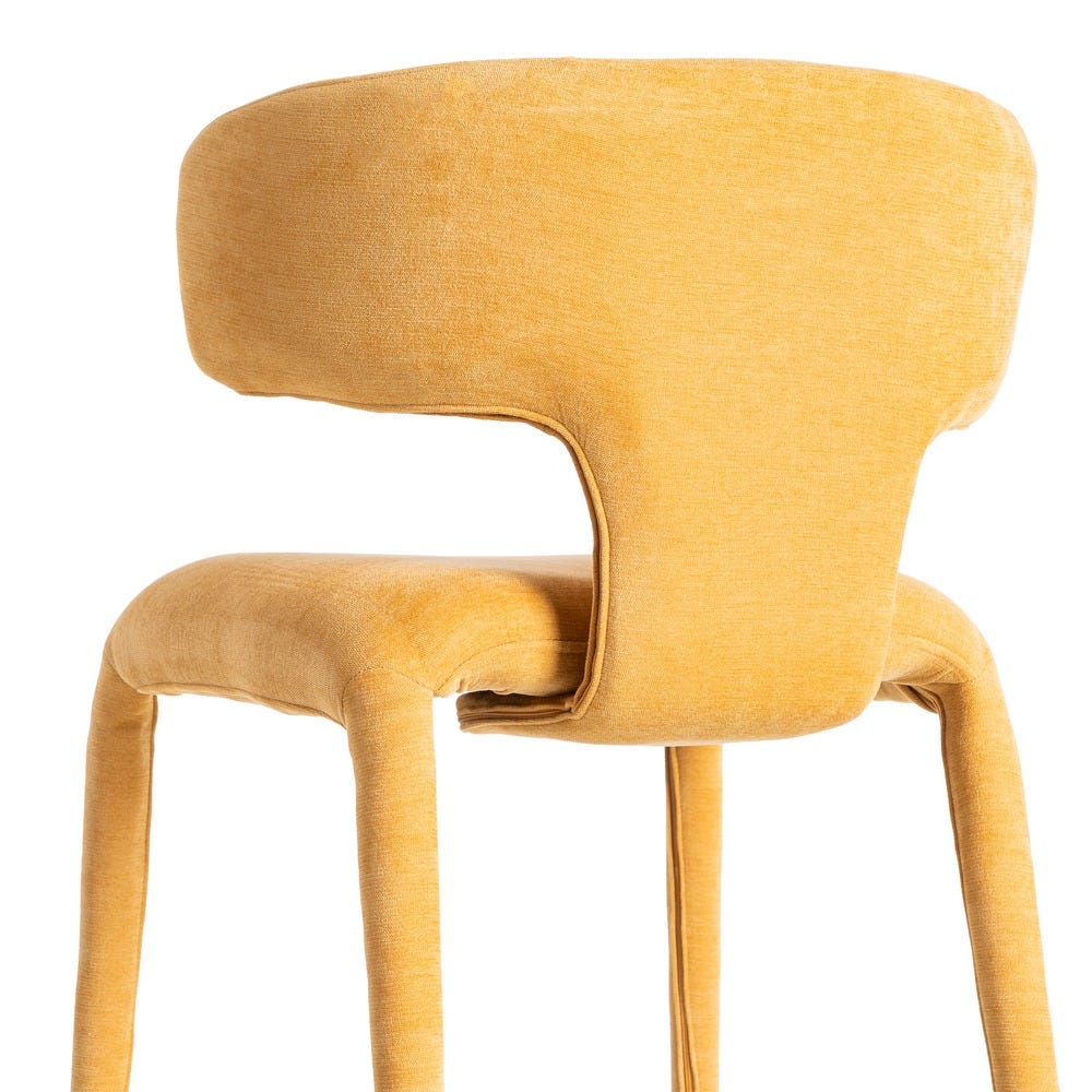 Silla Mostaza Tejido 58 X 55 X 76 Cm Silla Mostaza Tejido 58 X 55 X 76 Cm