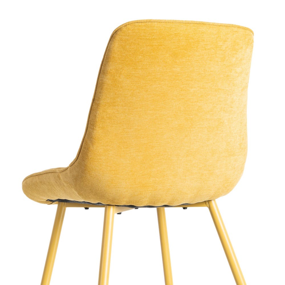 Silla Amarillo Tejido-Metal Contract 50 X 60 X 85 Cm Silla Amarillo Tejido-Metal Contract 50 X 60 X 85 Cm