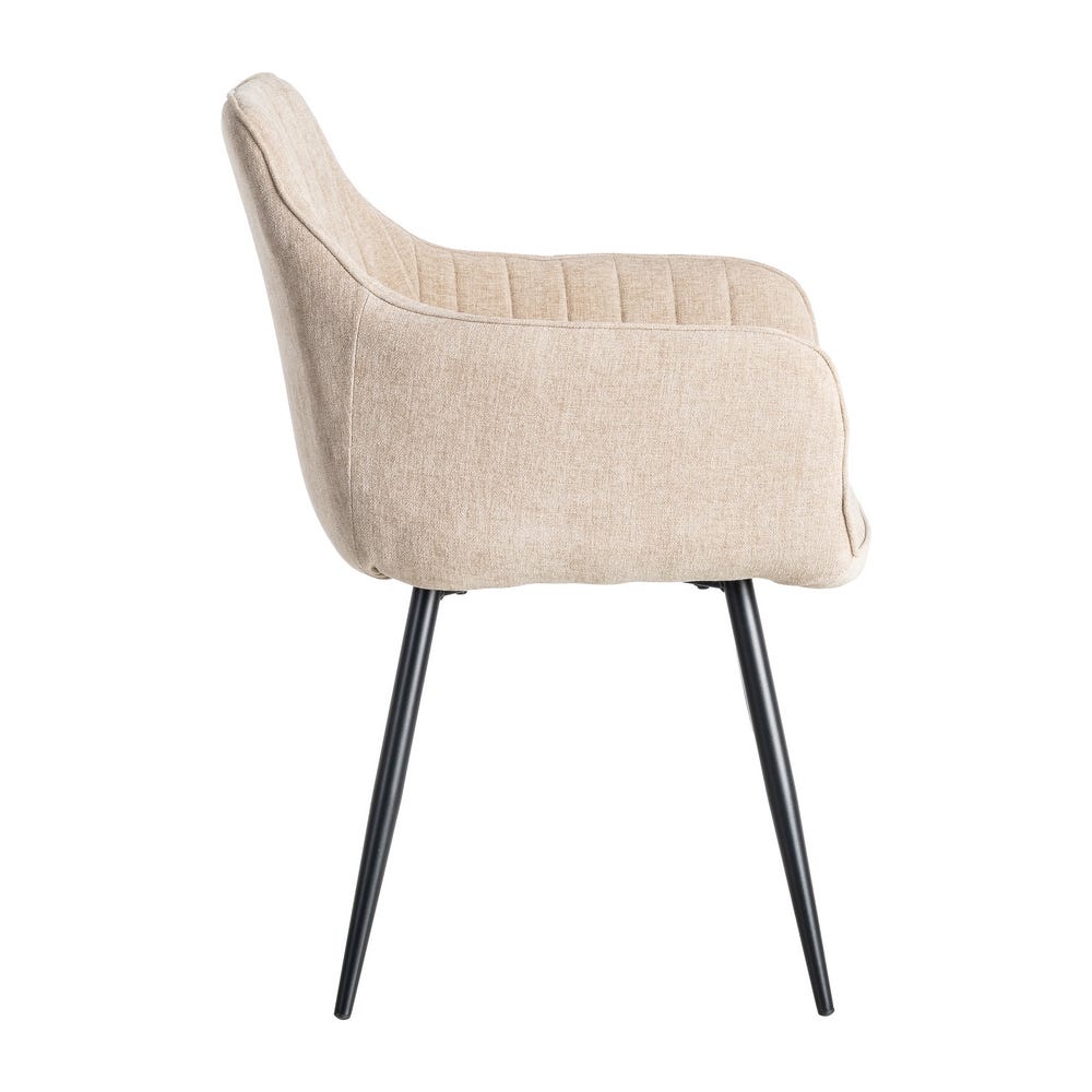 Silla Beige Tejido-Metal Salón 55 X 58,50 X 84 Cm Silla Beige Tejido-Metal Salón 55 X 58,50 X 84 Cm