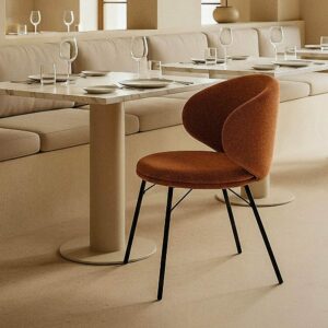 Silla Terracota Tejido-Metal Salón 57 X 53 X 75 Cm Silla Terracota Tejido-Metal Salón 57 X 53 X 75 Cm