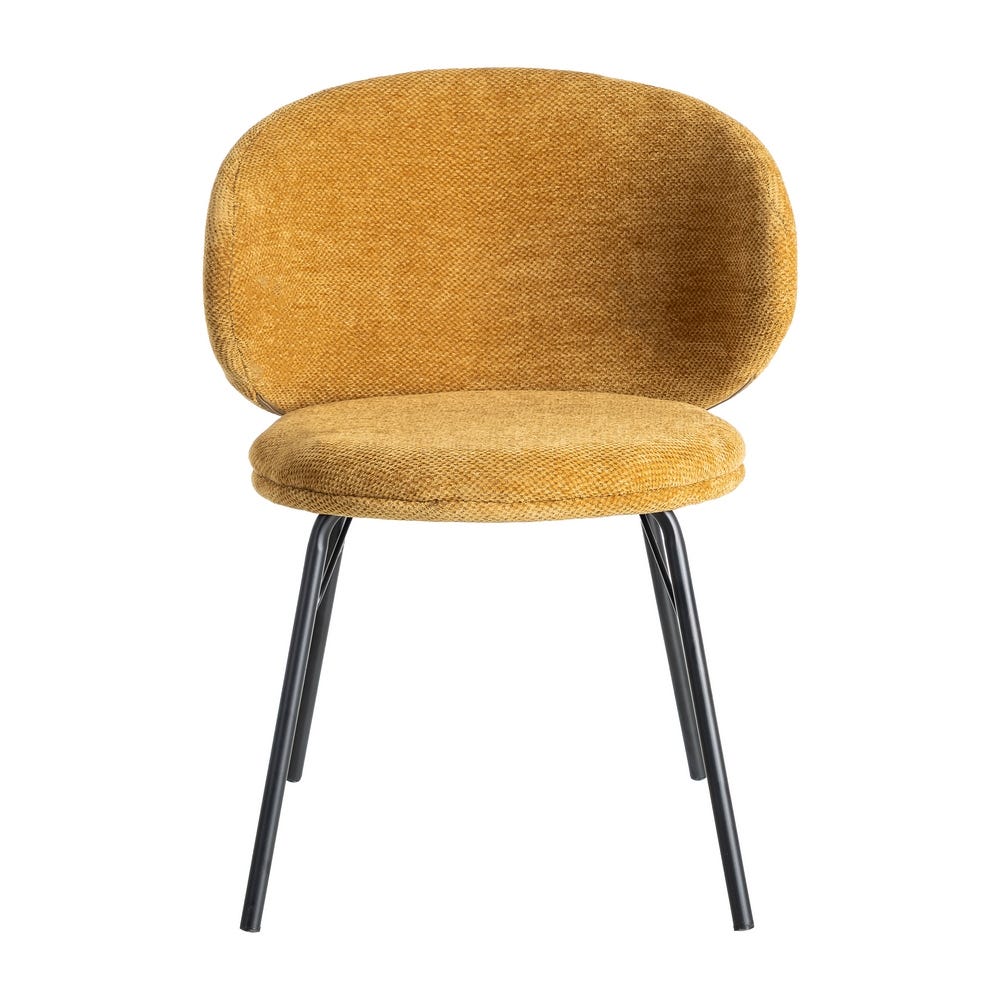 Silla Mostaza Tejido-Metal Salón 57 X 53 X 75 Cm Silla Mostaza Tejido-Metal Salón 57 X 53 X 75 Cm