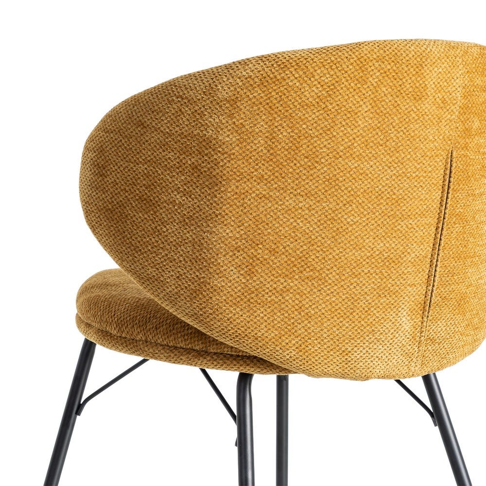 Silla Mostaza Tejido-Metal Salón 57 X 53 X 75 Cm Silla Mostaza Tejido-Metal Salón 57 X 53 X 75 Cm