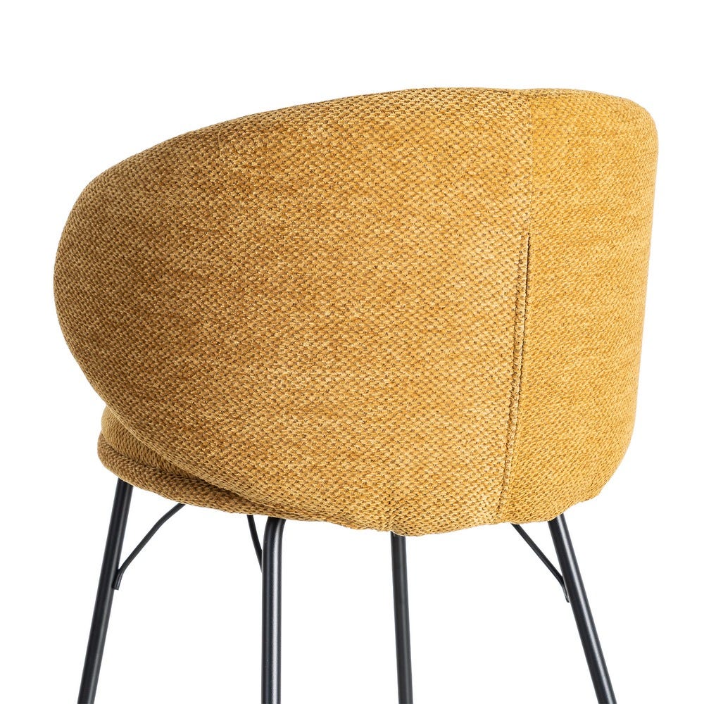 Taburete Mostaza Tejido-Metal Salón 46,50 X 46,50 X 90 Cm Taburete Mostaza Tejido-Metal Salón 46,50 X 46,50 X 90 Cm