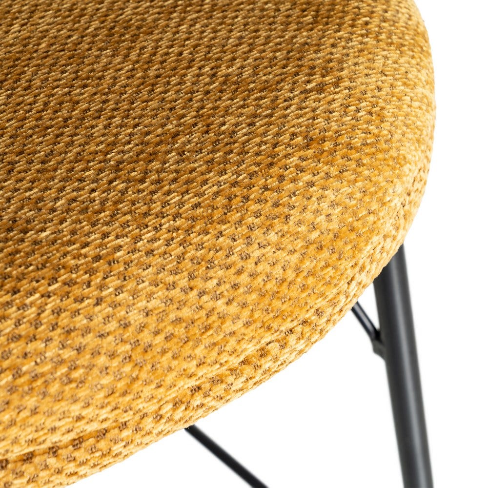 Taburete Mostaza Tejido-Metal Salón 46,50 X 46,50 X 90 Cm Taburete Mostaza Tejido-Metal Salón 46,50 X 46,50 X 90 Cm