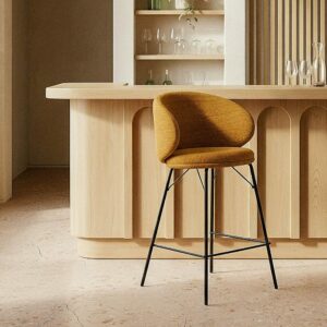 Taburete Mostaza Tejido-Metal Salón 46,50 X 46,50 X 90 Cm Taburete Mostaza Tejido-Metal Salón 46,50 X 46,50 X 90 Cm