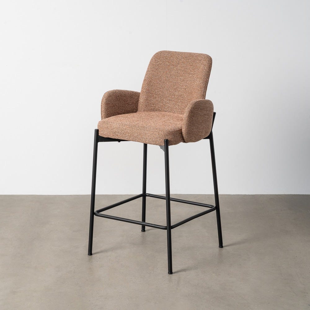 Taburete Jaspeado Rosa Tejido-Metal 48,50 X 48,50 X 95 Cm Taburete Jaspeado Rosa Tejido-Metal 48,50 X 48,50 X 95 Cm