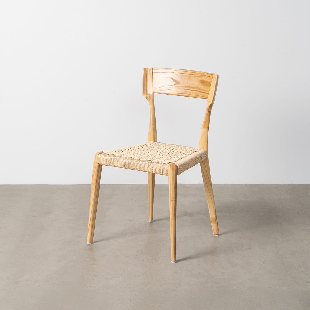 Silla Natural-Beige Madera 46 X 50 X 81 Cm Silla Natural-Beige Madera 46 X 50 X 81 Cm