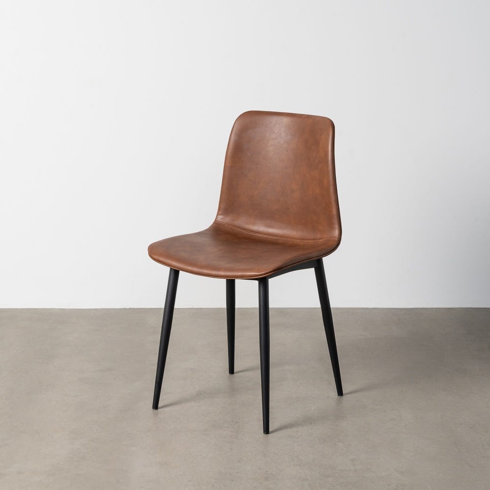 Silla Marrón Metal / Simil Piel Silla Marrón Metal / Simil Piel