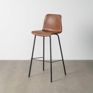 Taburete Marrón Metal / Simil Piel 47 X 47 X 103 Cm Taburete Marrón Metal / Simil Piel 47 X 47 X 103 Cm