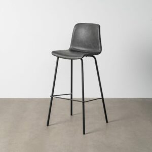 Taburete Negro Metal / Simil Piel 47 X 47 X 103 Cm Taburete Negro Metal / Simil Piel 47 X 47 X 103 Cm