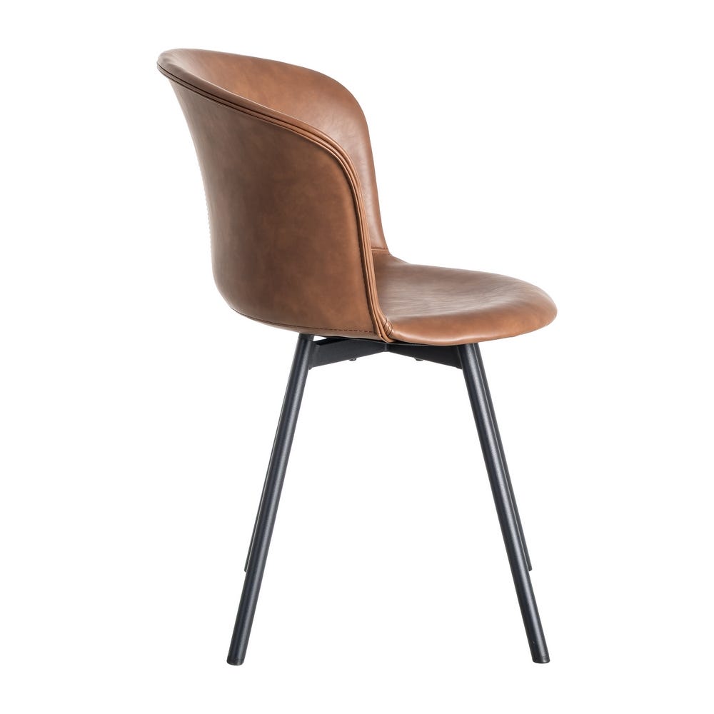 Silla Marrón Metal / Simil Piel 53 X 51,50 X 76 Cm Silla Marrón Metal / Simil Piel 53 X 51,50 X 76 Cm