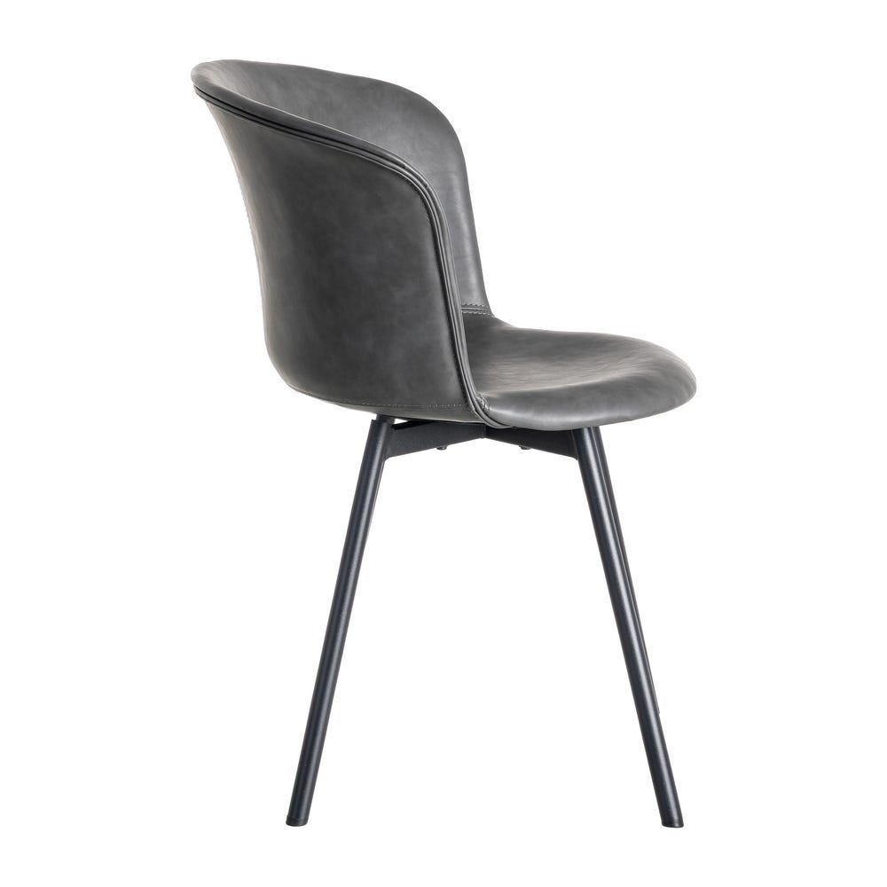 Silla Negro Metal / Simil Piel 53 X 51,50 X 76 Cm Silla Negro Metal / Simil Piel 53 X 51,50 X 76 Cm