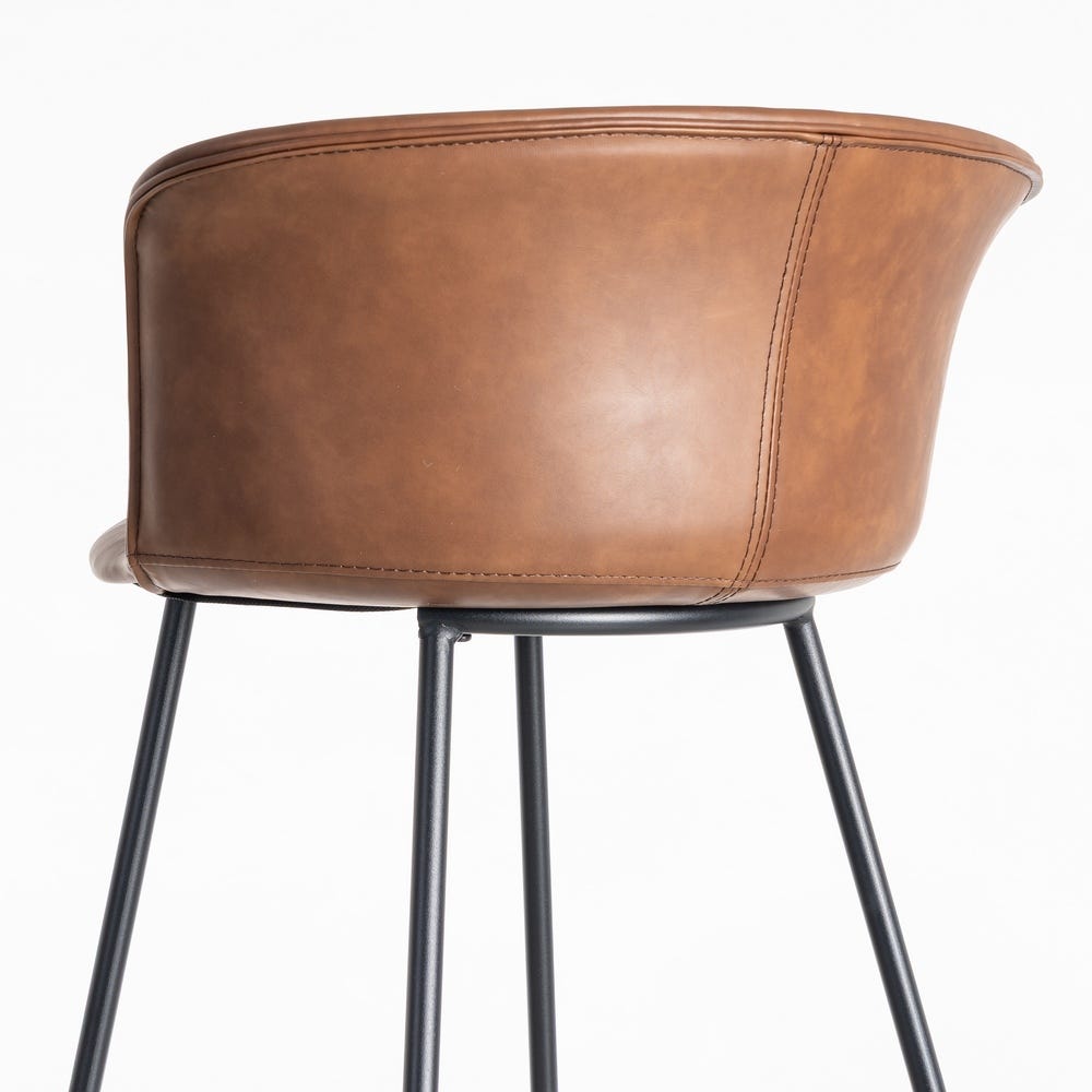Taburete Marrón Metal / Simil Piel 44,50 X 48,50 X 93,50 Cm Taburete Marrón Metal / Simil Piel 44,50 X 48,50 X 93,50 Cm