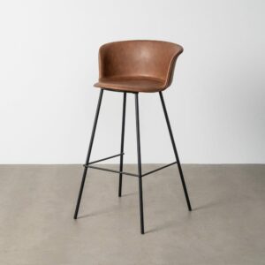 Taburete Marrón Metal / Simil Piel 44,50 X 48,50 X 93,50 Cm Taburete Marrón Metal / Simil Piel 44,50 X 48,50 X 93,50 Cm