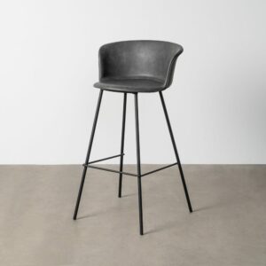 Taburete Negro Metal / Simil Piel 44,50 X 48,50 X 93,50 Cm Taburete Negro Metal / Simil Piel 44,50 X 48,50 X 93,50 Cm