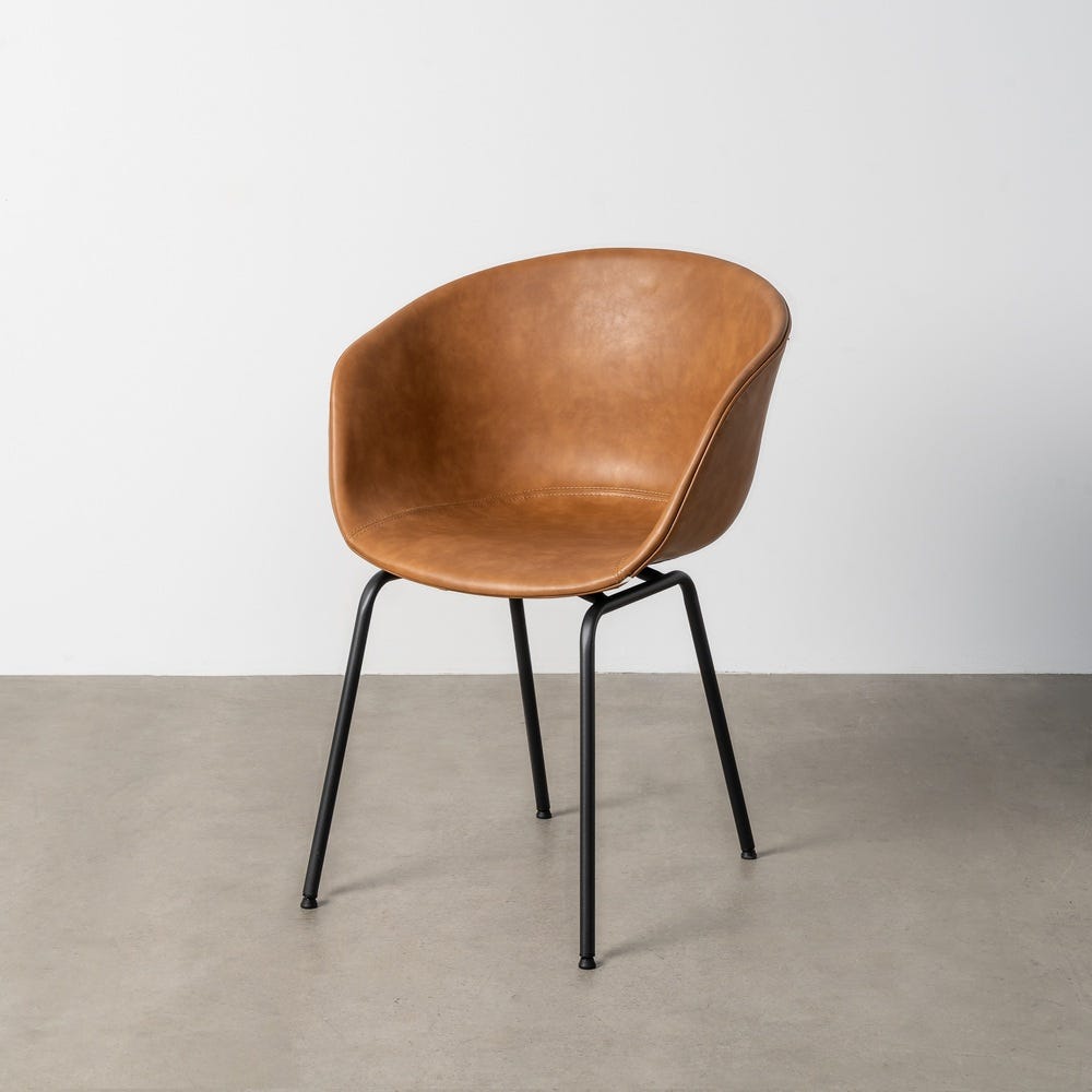 Silla Camel Metal / Simil Piel 59 X 50,50 X 81,50 Cm Silla Camel Metal / Simil Piel 59 X 50,50 X 81,50 Cm