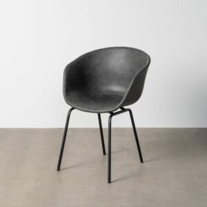 Silla Negro Metal / Simil Piel 59 X 50,50 X 81,50 Cm