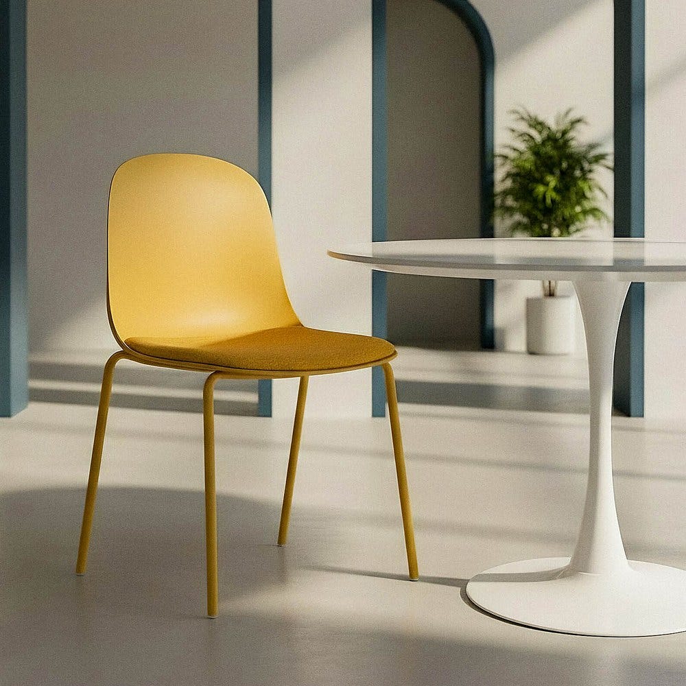 Silla Amarillo Pp-Metal Interior 46 X 51 X 85 Cm Silla Amarillo Pp-Metal Interior 46 X 51 X 85 Cm