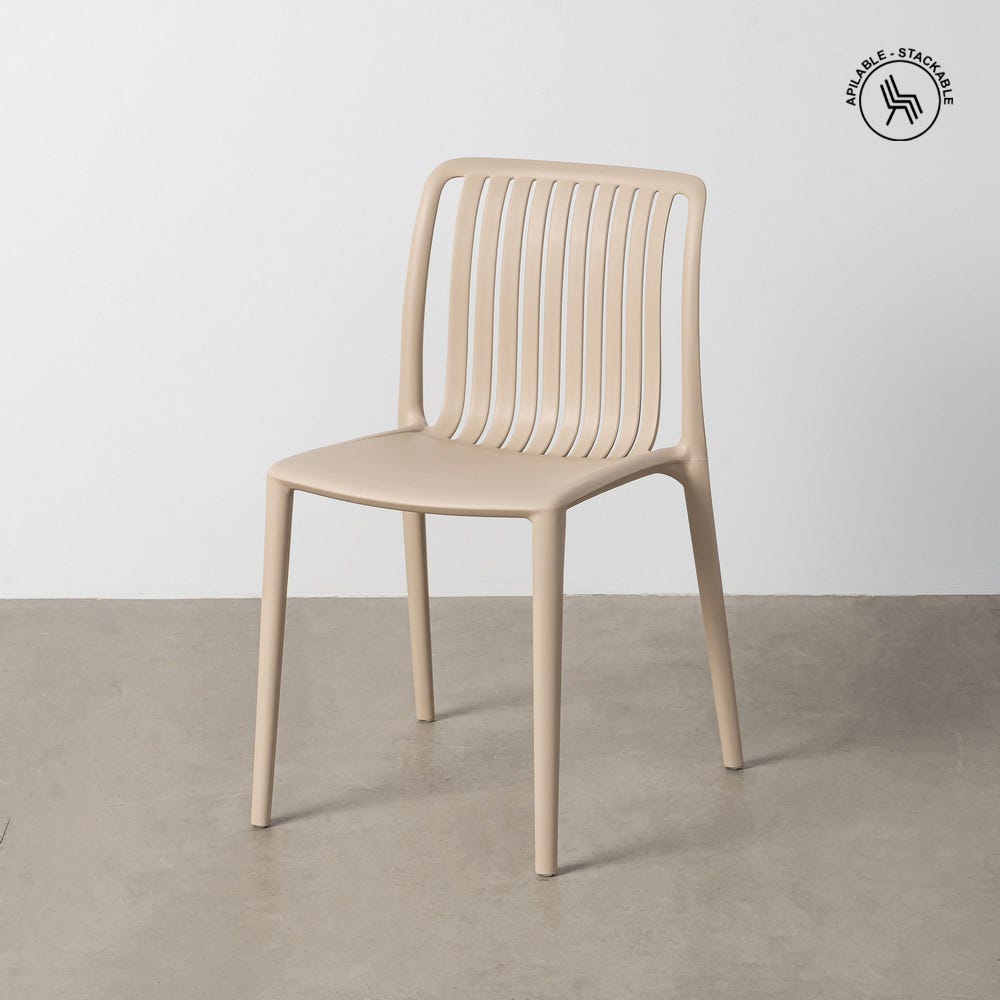 Silla Beige Polipropileno Exterior 47 X 51,50 X 77,50 Cm Silla Beige Polipropileno Exterior 47 X 51,50 X 77,50 Cm