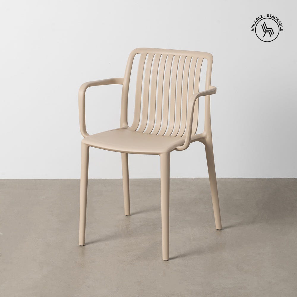 Silla Beige Polipropileno Exterior 53 X 50 X 77,50 Cm Silla Beige Polipropileno Exterior 53 X 50 X 77,50 Cm