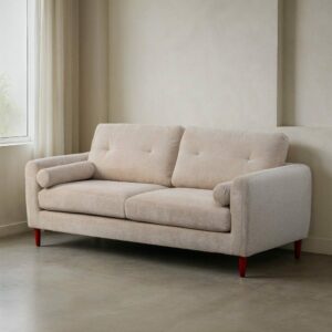 Sofá Crema Tejido Salón 195 X 87,50 X 89 Cm Sofá Crema Tejido Salón 195 X 87,50 X 89 Cm