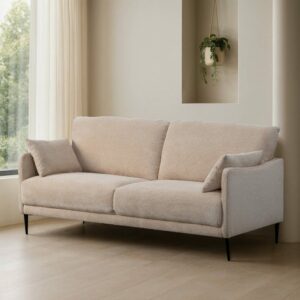 Sofá Crema Tejido Salón 191 X 80 X 88 Cm Sofá Crema Tejido Salón 191 X 80 X 88 Cm