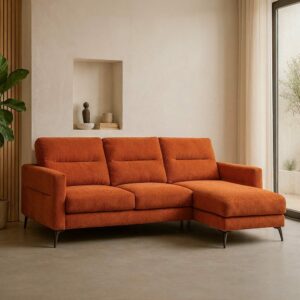 Sofá Chaise Longue Terracota Tejido 238 X 160 X 87,50 Cm Sofá Chaise Longue Terracota Tejido 238 X 160 X 87,50 Cm